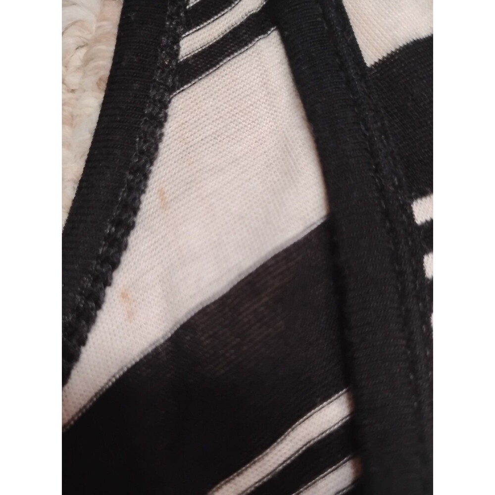 Black & White Striped Sleeveless Tank Dress Size 2X Stretch Relaxed Light Flowy - Picture 6 of 7